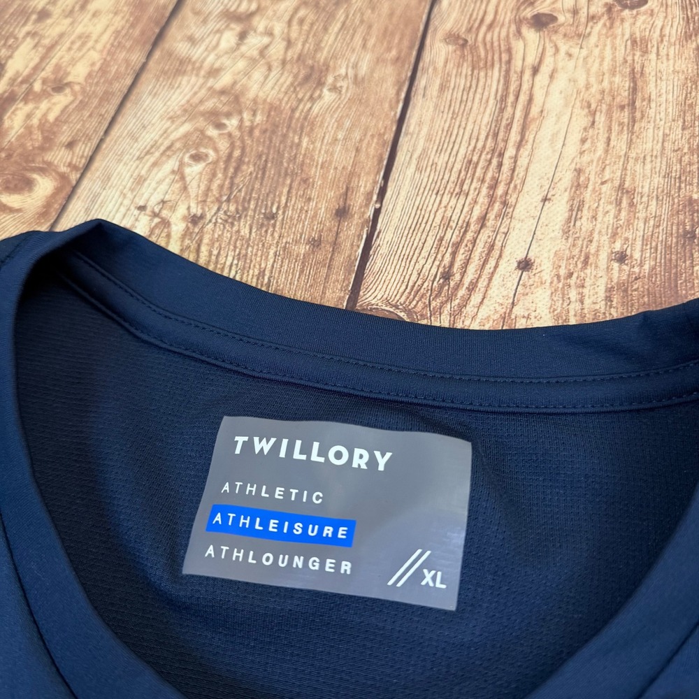 Twillory Athleisure T Shirt Mens Extra Large Navy Blue Performance Tee - Picture 2 of 9